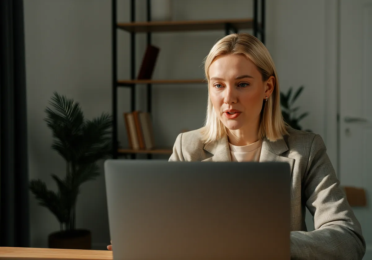 Consultora experiente a sorrir