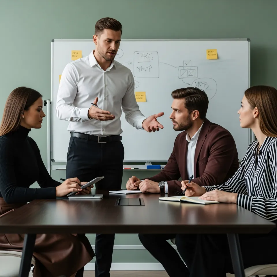 Conselheiros financeiros reunidos